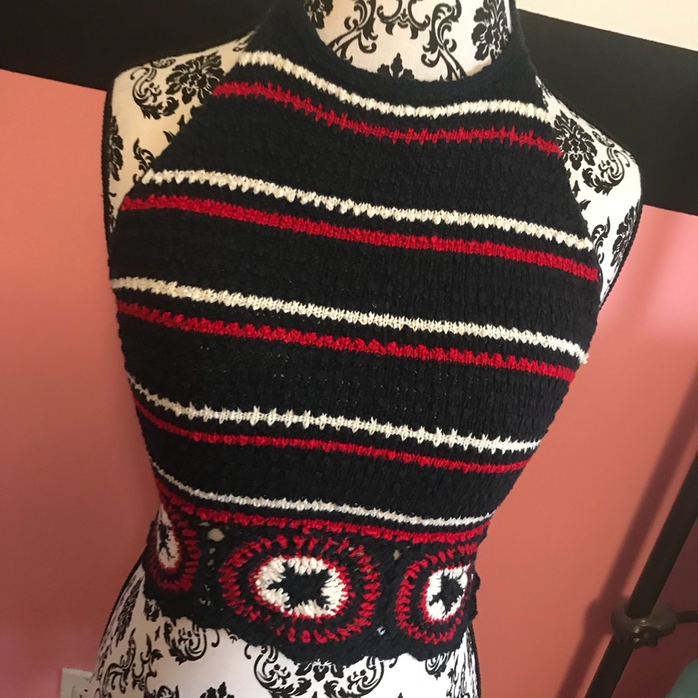 Knitted halter crop top